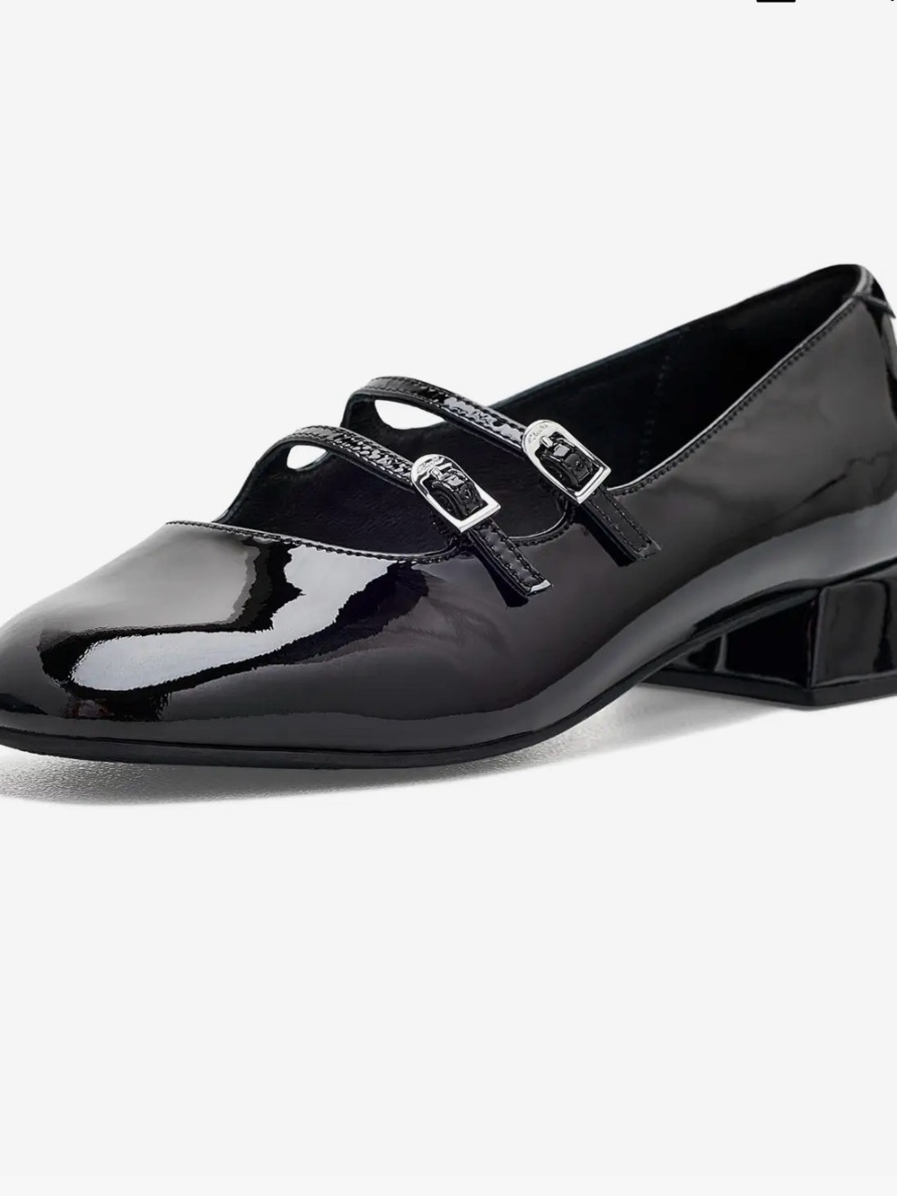 Clarks Black Patent Double-Strap Mary Jane Heels